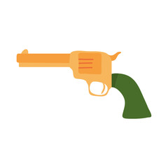 Wild west concept, handgun icon, colorful design