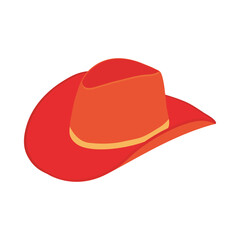 wild west concept, red cowboy hat icon, colorful design