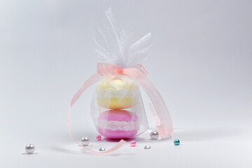 soap decorated with ribbon