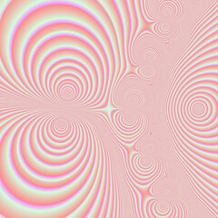 Fototapeta na wymiar Pink spiral waves, circles, abstract background with circles