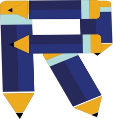 illustration of font type created by pencil shape