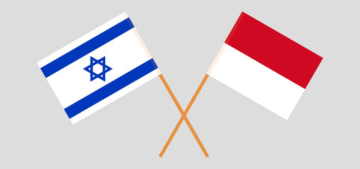 Crossed flags of Israel and Monaco