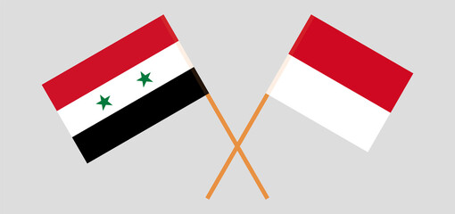 Crossed flags of Syria and Monaco