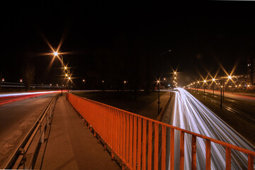 Fototapeta na wymiar City road at night