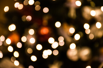 Image of bokeh christmas tree lights.