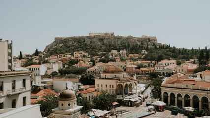 Historic Parthenon Temple on Acropolis Hill in Athens,Greece.