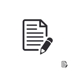 Document icon. Paper icon. Prepare document. Personal document. Copy file. Worksheet icon. File icon. Pictogram letter. Notes file. Office documents. File sharing. Survey. Pencil icon. Edit document.