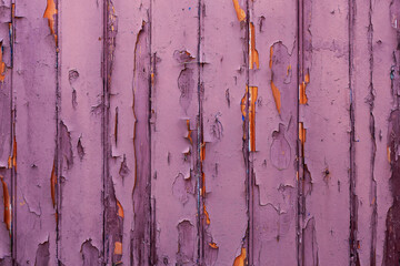 Old weathered purple color wooden planks with cracks. Abstract background.