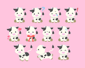 牛イラスト素材 : Cow illustration material