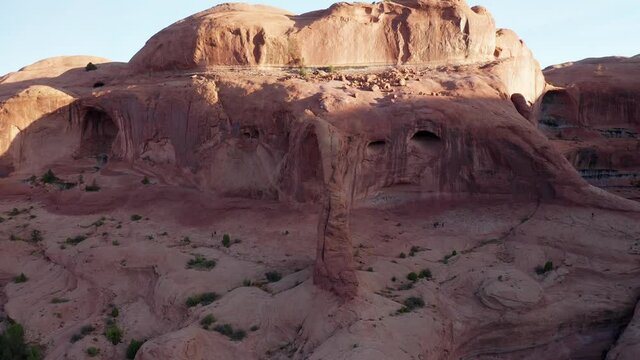 Desert Arches and landscapes in Moab, aerial view