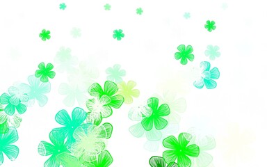 Light Green vector abstract pattern with flowers.
