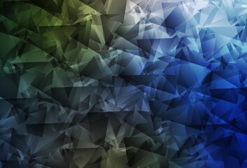 Dark Blue, Green vector abstract polygonal template.