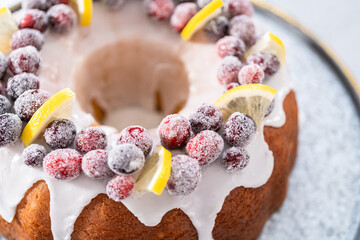Lemon cranberry bundt cake