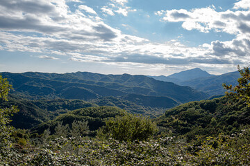 Tzoumerka, Epirus, Greece - October 28, 2017: Mountain view on a sunny day