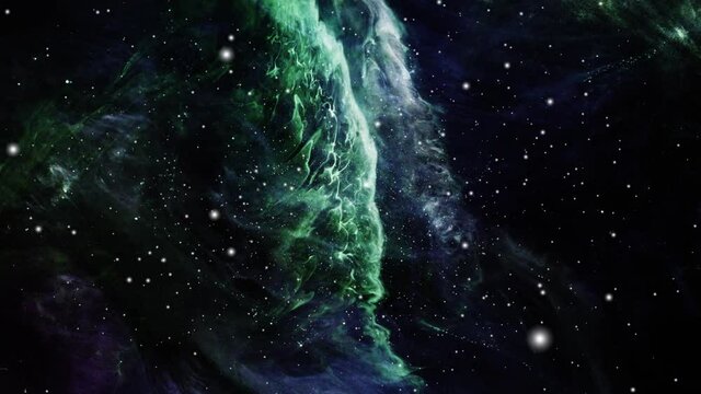 The dark green nebula clouds in the universe are moving closer