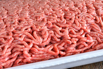 An abstract image of freshly ground organic beef.  