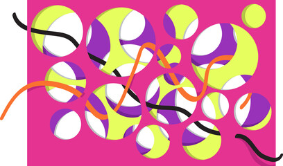 Abstract 1980s style inspired 3d design with realistic paper cutouts, EPS 8 vector illustration, no transparencies 