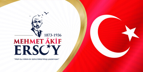 Mehmet Akif Ersoy Türk şairi, yazar, akademisyen ve İstiklal Marşı'nın yazarıdır. Translation: Mehmet Akif Ersoy Turkish poet, writer, academic and the author of the Turkish National Anthem.