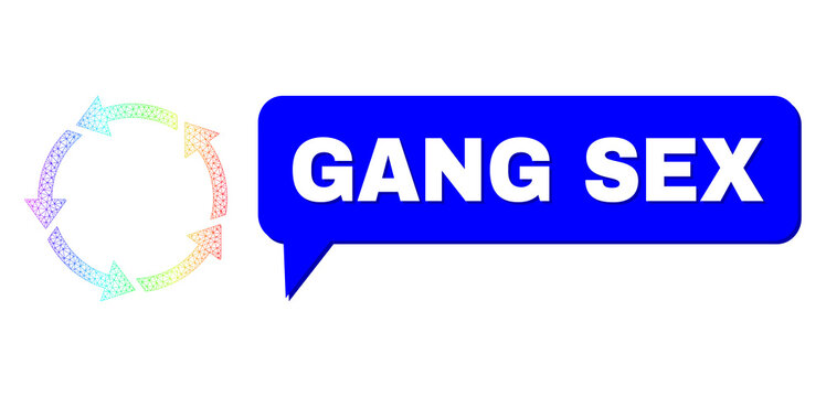 Gang Sex and rotation vector. Spectrum vibrant net rotation, and speech Gang Sex cloud frame. Conversation colored Gang Sex cloud has shadow.