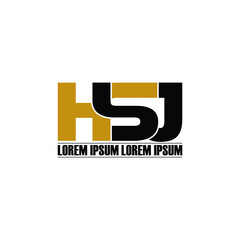 HSJ letter monogram logo design vector