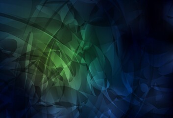 Obraz premium Dark Green vector backdrop with memphis shapes.