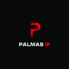 P letter monogram logo pencil, PP black and white mockup invitation or business card emblem, decorative sign Masculine