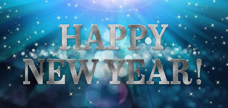 message HAPPY NEW YEAR on colorful festive background