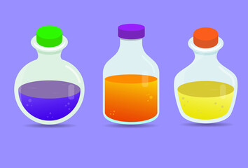 Lab bottle glass isolated blue background vector illustration