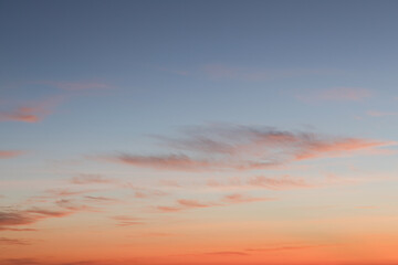 Natural dramatic colors. Sunset in the sky with orange.