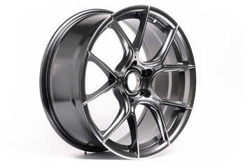 Beautiful car wheels isolated on white background