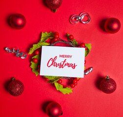 christmas card with christmas balls