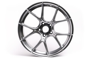 Beautiful car wheels isolated on white background