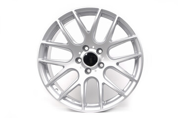 Beautiful car wheels isolated on white background