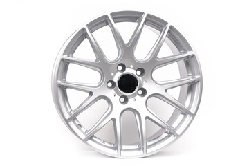 Beautiful car wheels isolated on white background