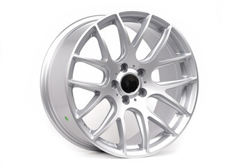 Beautiful car wheels isolated on white background