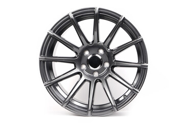 Beautiful car wheels isolated on white background