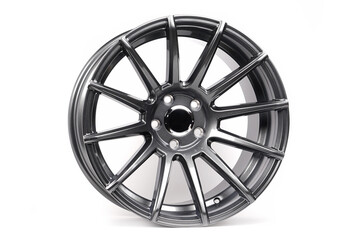 Beautiful car wheels isolated on white background