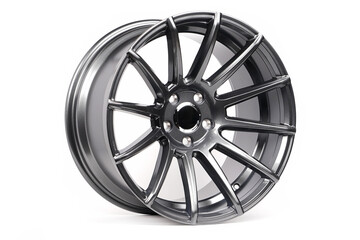 Beautiful car wheels isolated on white background