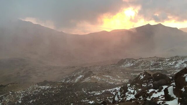 Sunset at Mount Savalan (Sabalan) in Iran. Savalan is the third highest mountain in Iran. It&rsquo;s 4811 meters altitude.