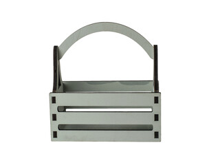 Practical wooden box isolated on white background.