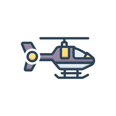 Color illustration icon for helicopter