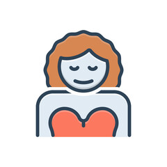 Color illustration icon for her