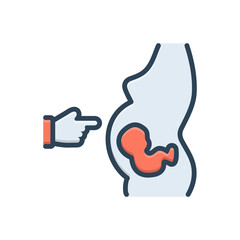 Color illustration icon for her