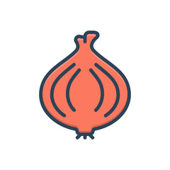 Color illustration icon for onion