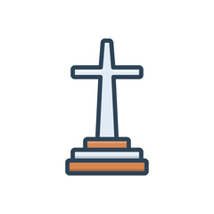 Color illustration icon for catholic
