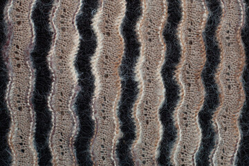 Wool knitted canvas with light and dark brown