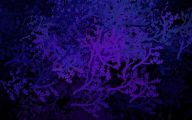 Dark Purple, Pink vector natural background with trees, branches.