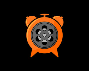 Alarm clock with roll movie inside