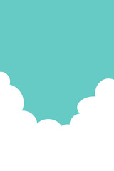 Sky and cloud background material, smartphone size, web banner, smart phone header, mobile, footer, flier, copy space, vector illustration, graphic, vertical, message, 