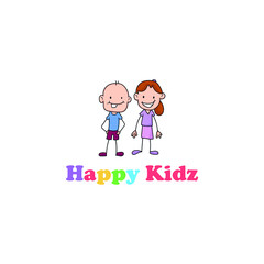 Happy children and kids logo design vector. Education, children day, school logo concept